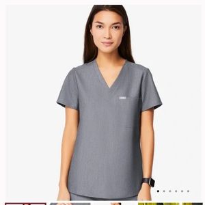 Heather Grey Figs One Pocket Top XXS